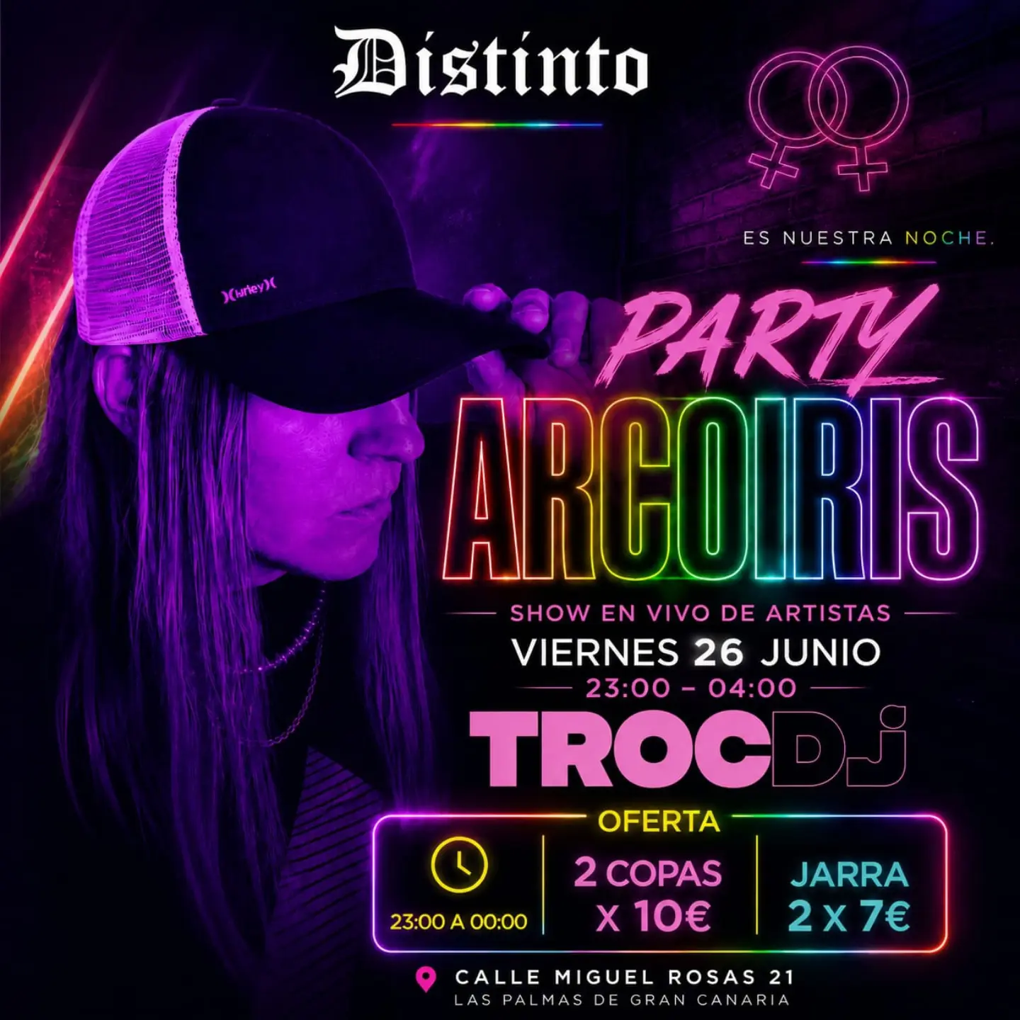 Party Arcoiris en Distinto Pub Musical - Eventos Gran Canaria