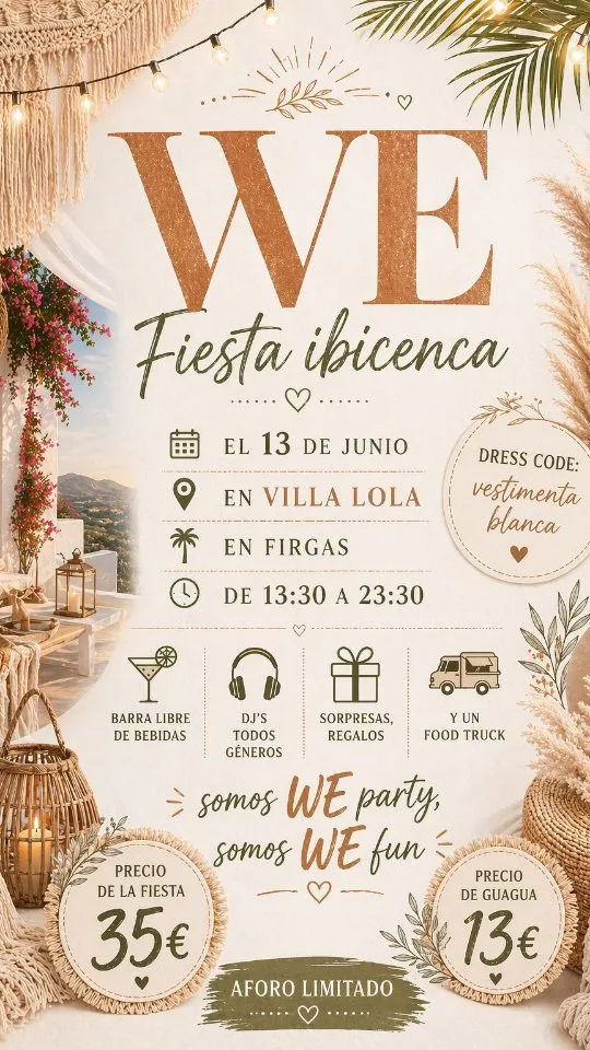 WE Fiesta ibicenca en Villa Lola, Firgas - Eventos Gran Canaria