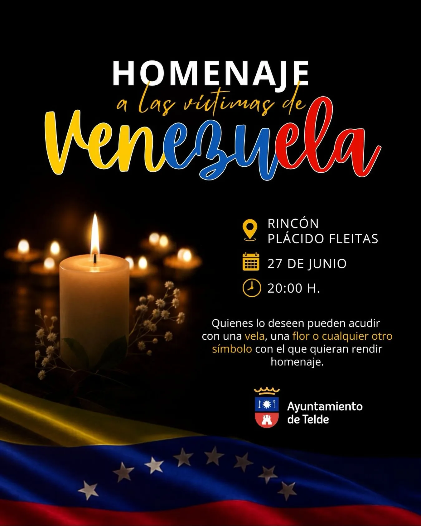 Homenaje a las víctimas de Venezuela en Telde