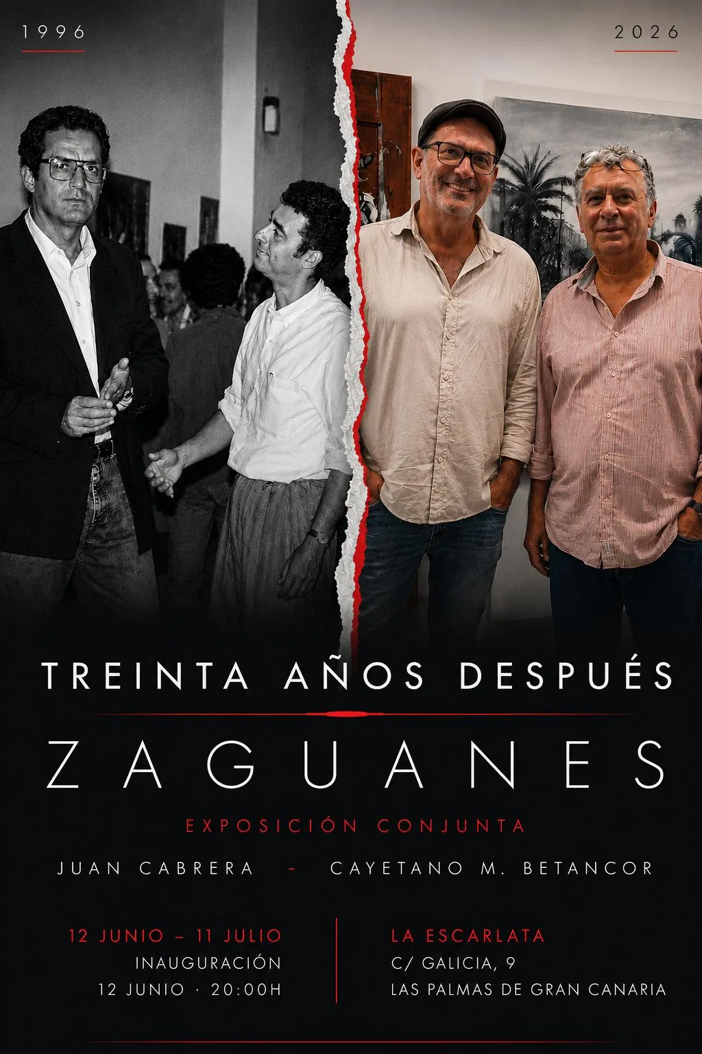 Inauguración Zaguanes: Juan Cabrera y Cayetano M. Betancor