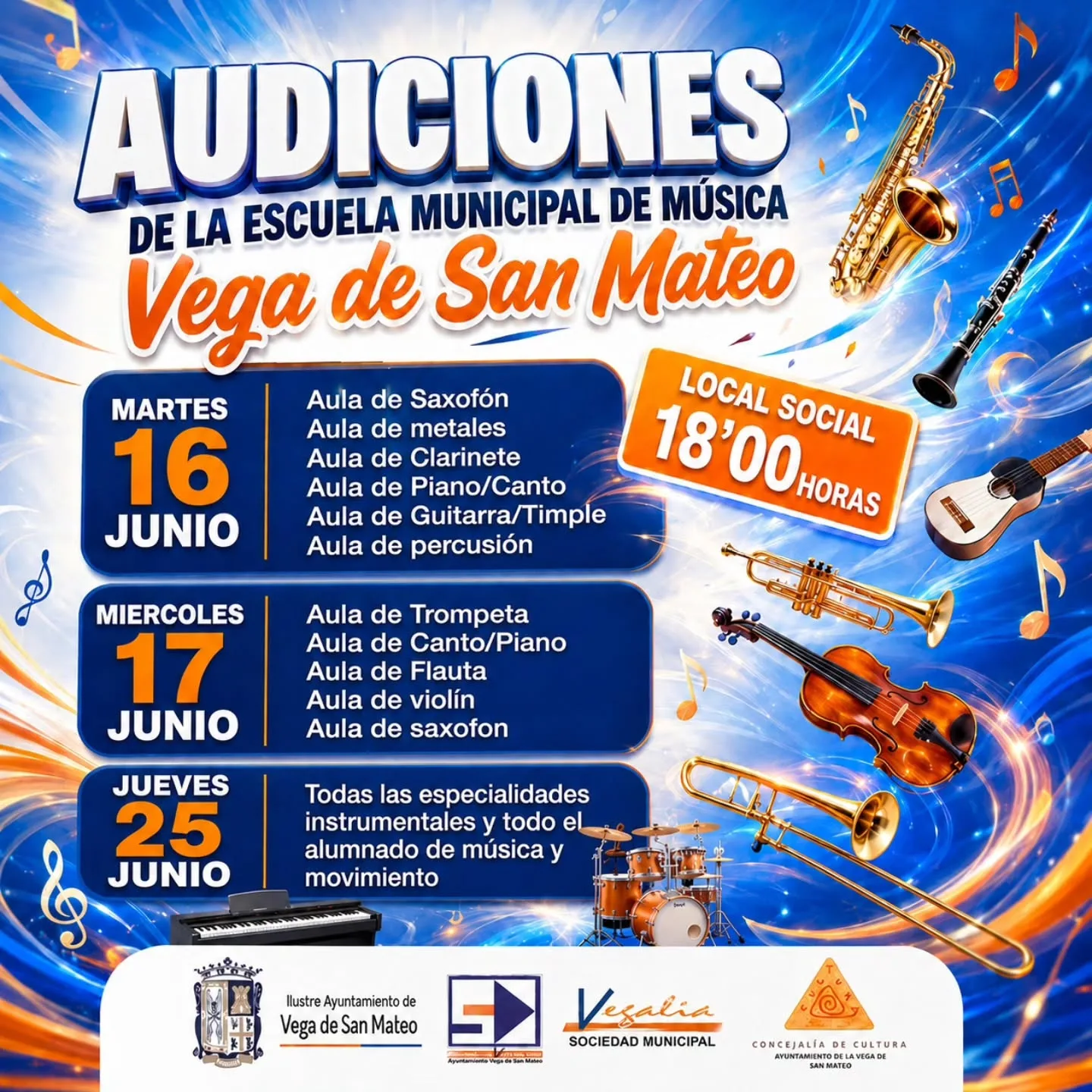 Música – «Audiciones fin de curso Escuela Municipal de Música» San Mateo