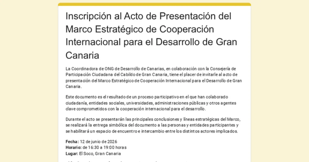 Presentación - «Marco Estratégico de Cooperación Internacional»