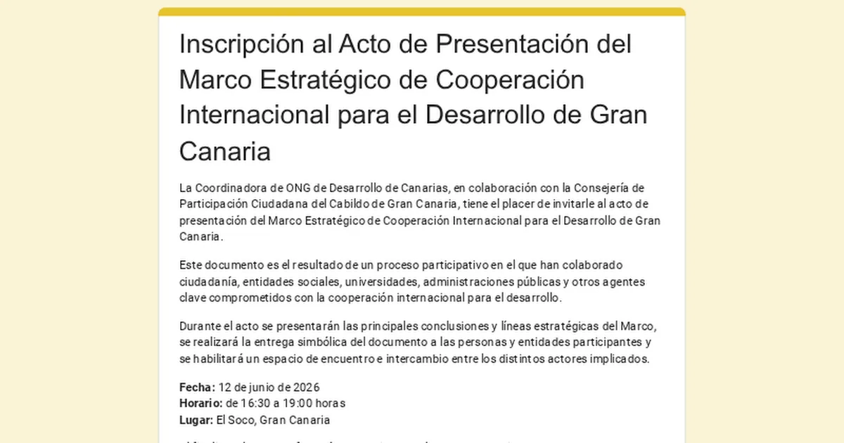 Presentación – «Marco Estratégico de Cooperación Internacional»