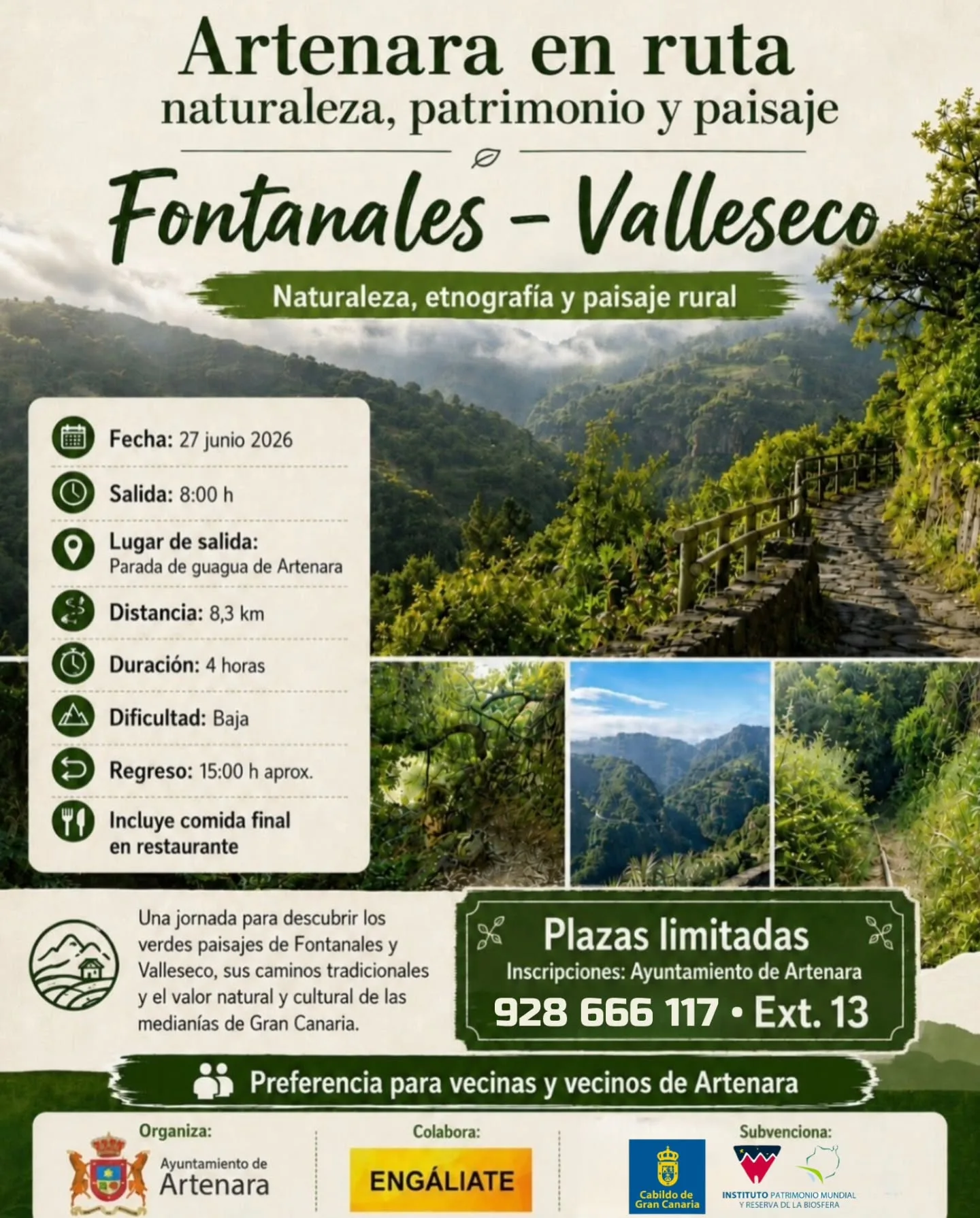 Senderismo Fontanales - Valleseco en Artenara