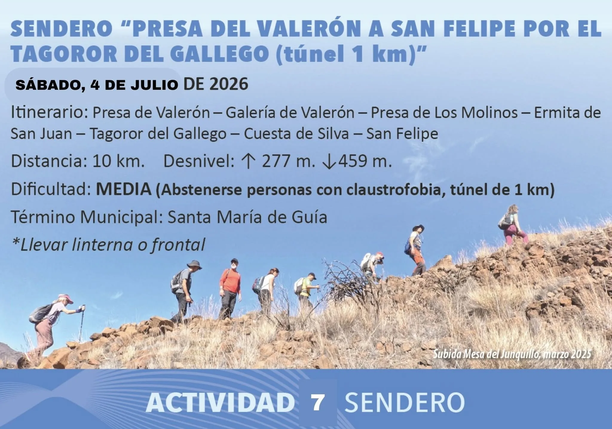 Senderismo en Arucas: Presa del Valerón a San Felipe