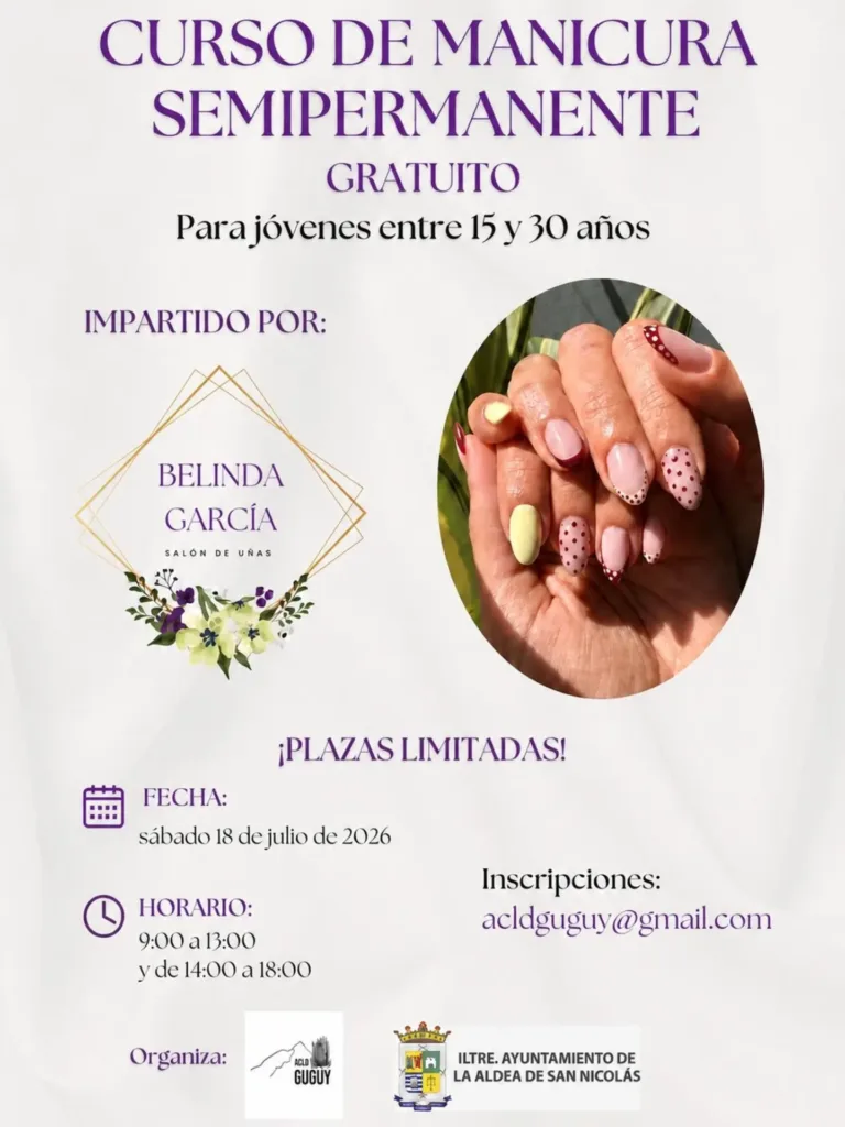 Curso gratuito de manicura semipermanente en La Aldea