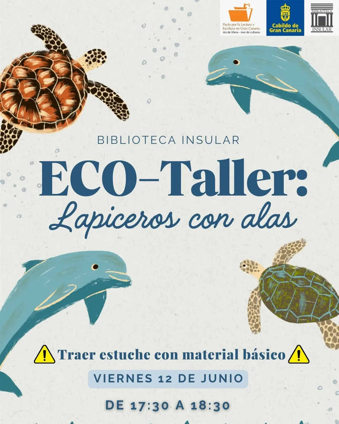 Taller Lapiceros con alas en Biblioteca Insular