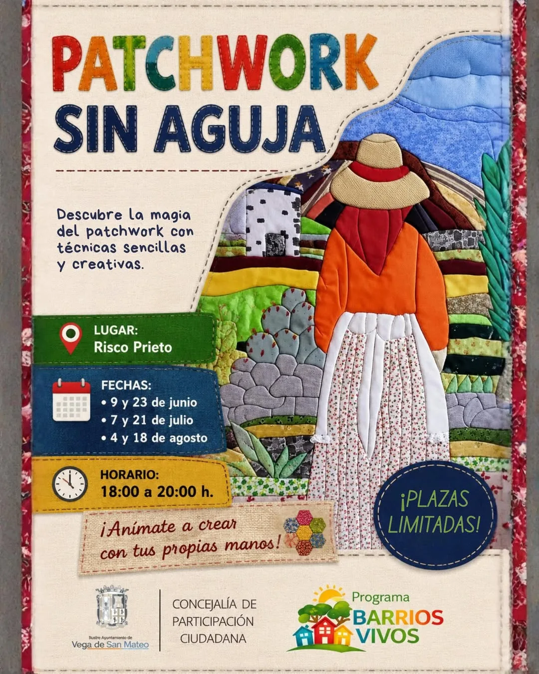 Taller Patchwork sin aguja en San Mateo - Eventos Gran Canaria