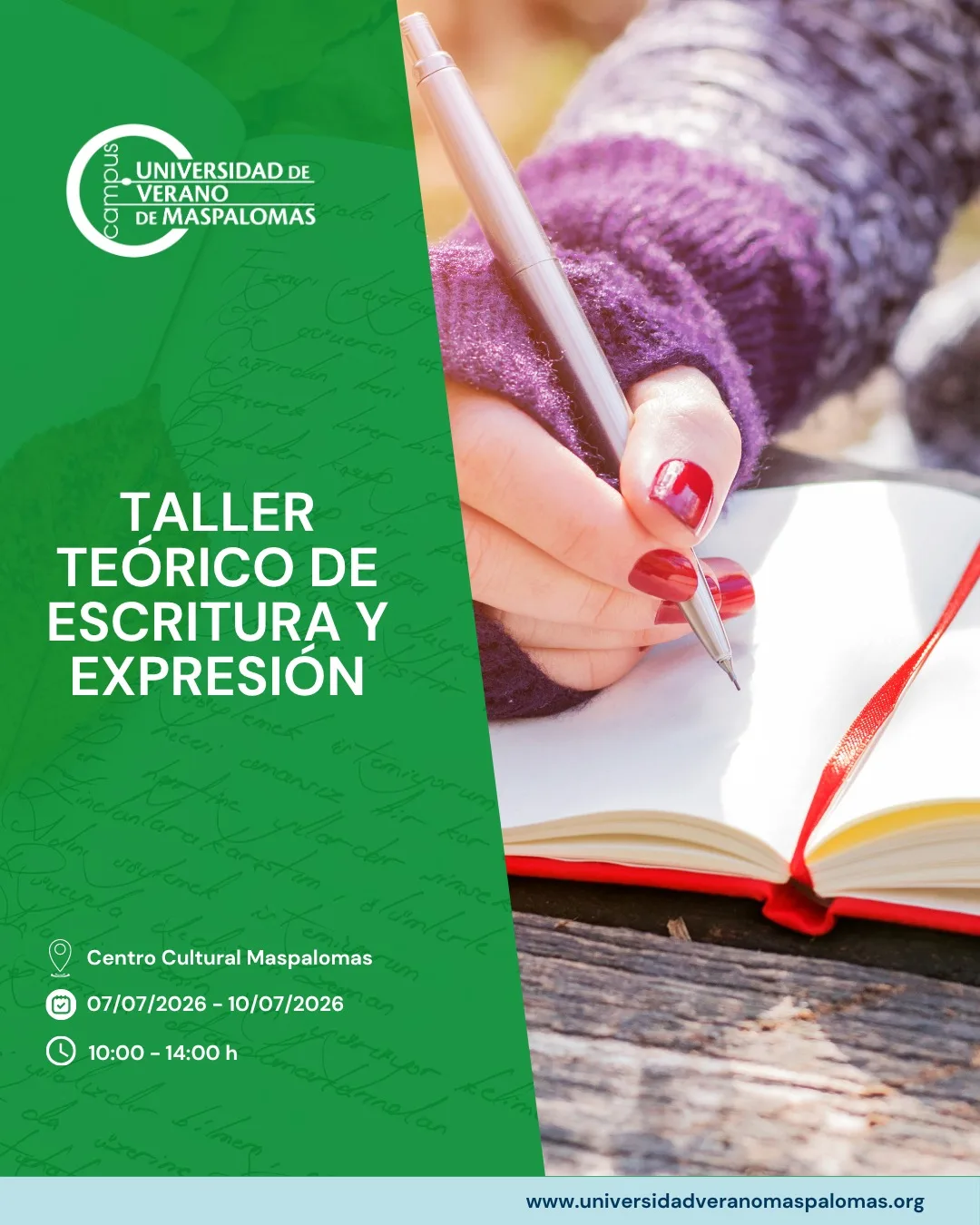 Taller de escritura y expresión en Maspalomas